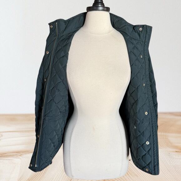 J Crew Lightweight Down Puffer Field Jacket Sz S Womens Navy Downtown Preppy - Picture 8 of 12